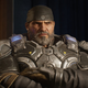 Marcus Fenix in Gears 5, with his arms crossed and looking irritated.
